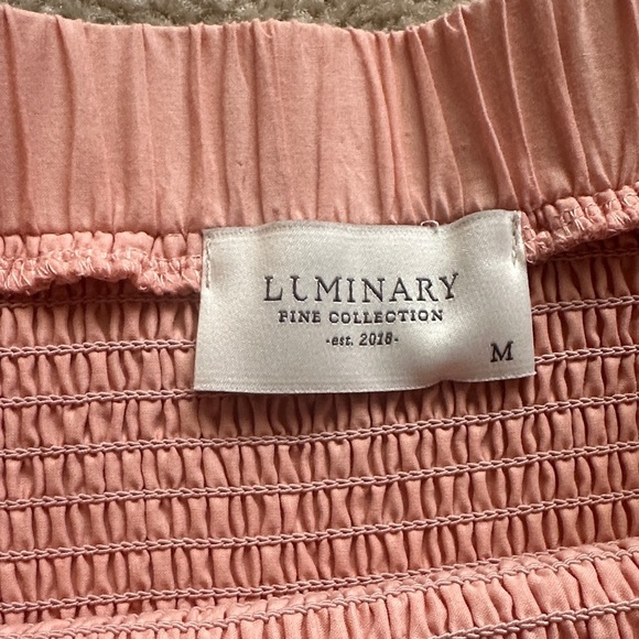 Floral Embroidered Smocked Mini Skirt 100% Cotton Dusty Pink Medium Western Boho - Picture 5 of 7